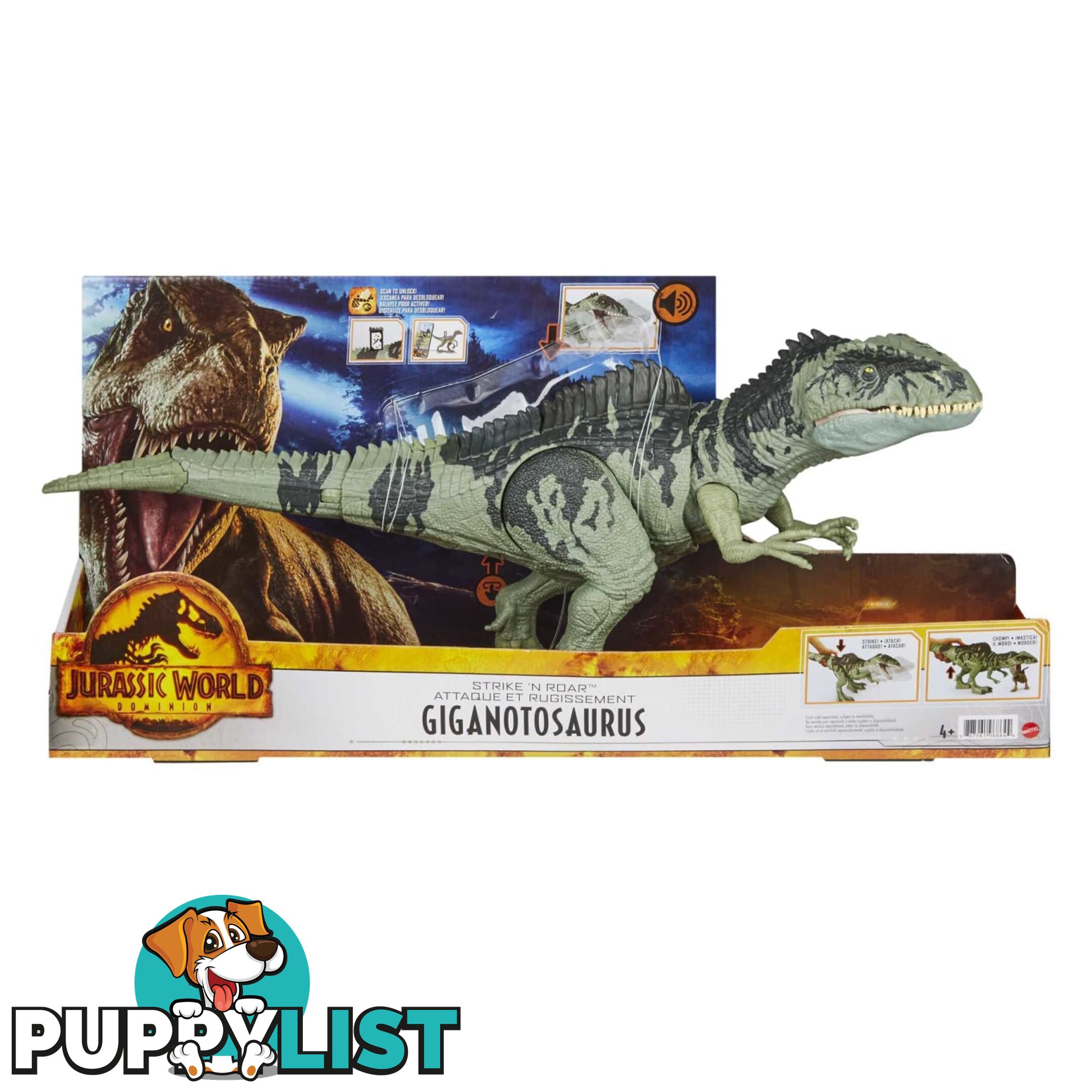 Jurassic World Dominion Dinosaur Figure Strike N Roar Giganotosaurus - Magyc94 - 887961968644