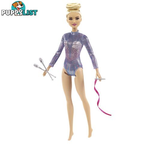 Barbie Rhythmic Gymnast Blonde Doll (12-in/30-cm) Leotard & Accessories - Magtn65 - 887961918755