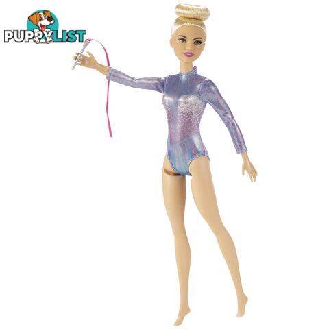 Barbie Rhythmic Gymnast Blonde Doll (12-in/30-cm) Leotard & Accessories - Magtn65 - 887961918755