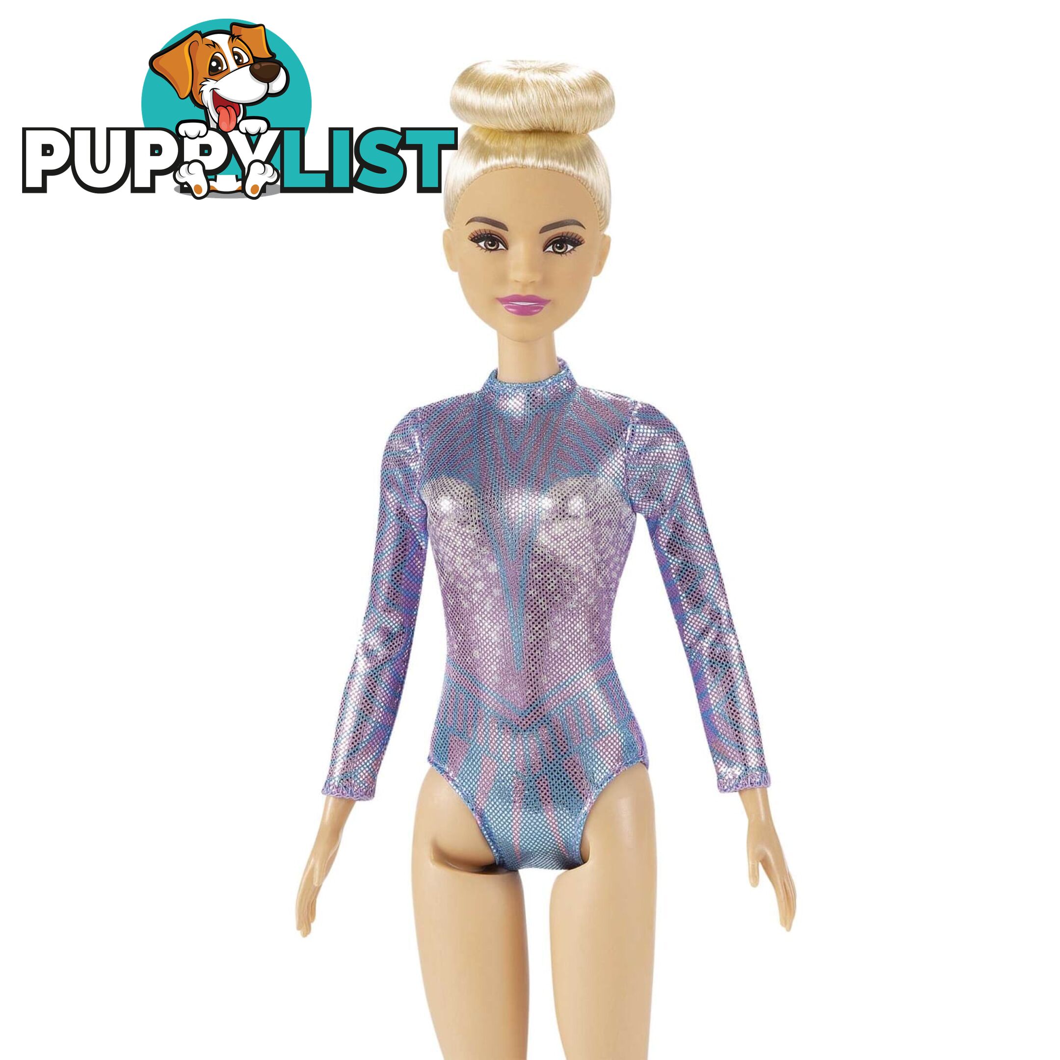 Barbie Rhythmic Gymnast Blonde Doll (12-in/30-cm) Leotard & Accessories - Magtn65 - 887961918755