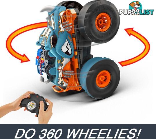 Hot Wheels - Monster Trucks Hw Transforming Rhinomite Rc In 1:12 Scale With 1:64 Scale Toy Truck - Mattel - Mahpk27 - 194735160990