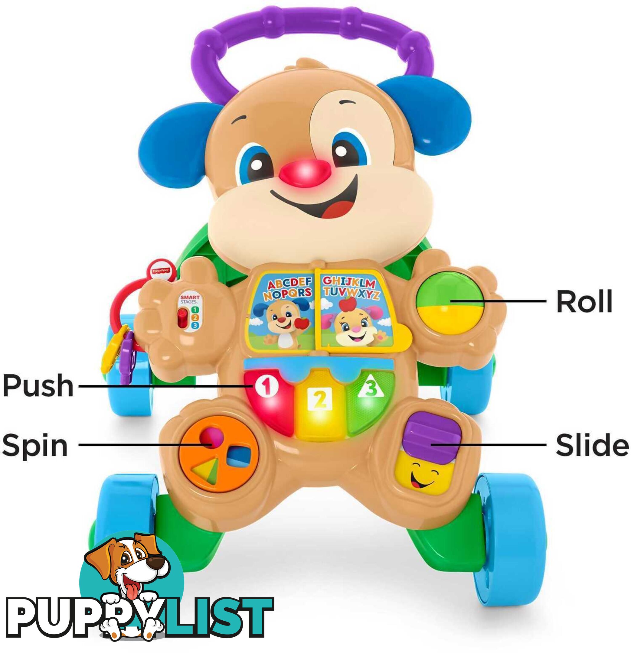 Fisher Price - Laugh & Learn Baby Walker With Smart Stages Learning Content Puppy - Mafhy94 - 887961531442