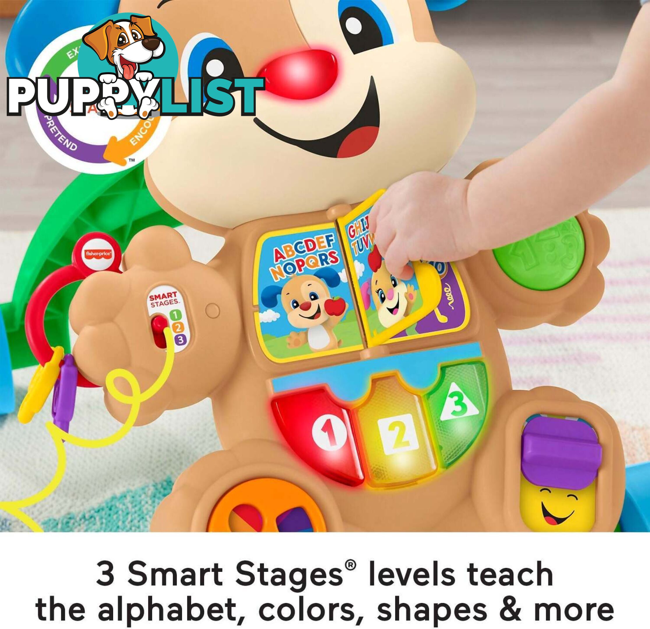 Fisher Price - Laugh & Learn Baby Walker With Smart Stages Learning Content Puppy - Mafhy94 - 887961531442