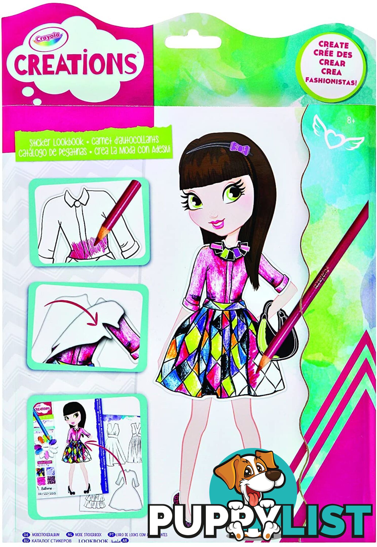 Crayola Creations Sticker Look Book Design Fashionable Outfits Includes Stickers Perfect For Aspiring Kid Designers! 30 Pages Bs040472 - 71662034726