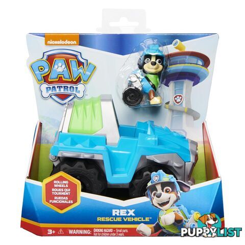 Paw Patrol - Rex`s Dinosaur Rescue Vehicle With Collectible Action Figure - Si6063452 - 778988412886