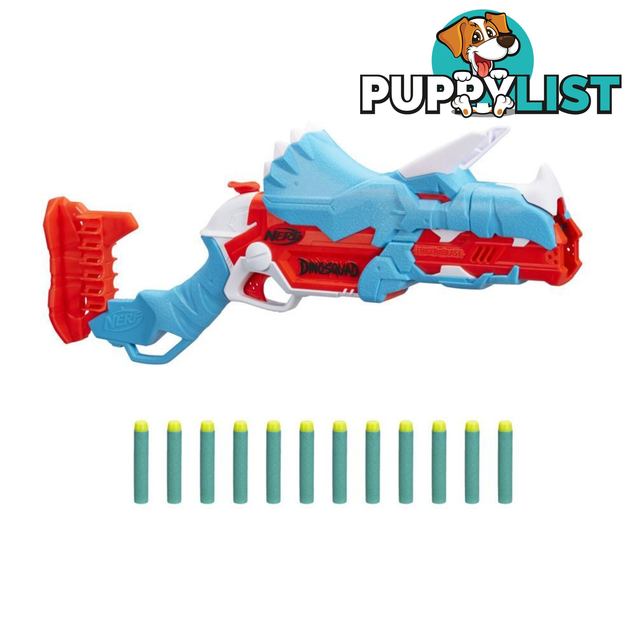 Nerf Dinosquad Tricera-blast Blaster Break-open 3-dart Loading 12 Nerf Darts Dart Storage Triceratops Dinosaur Design   F08032210 - 195166130590