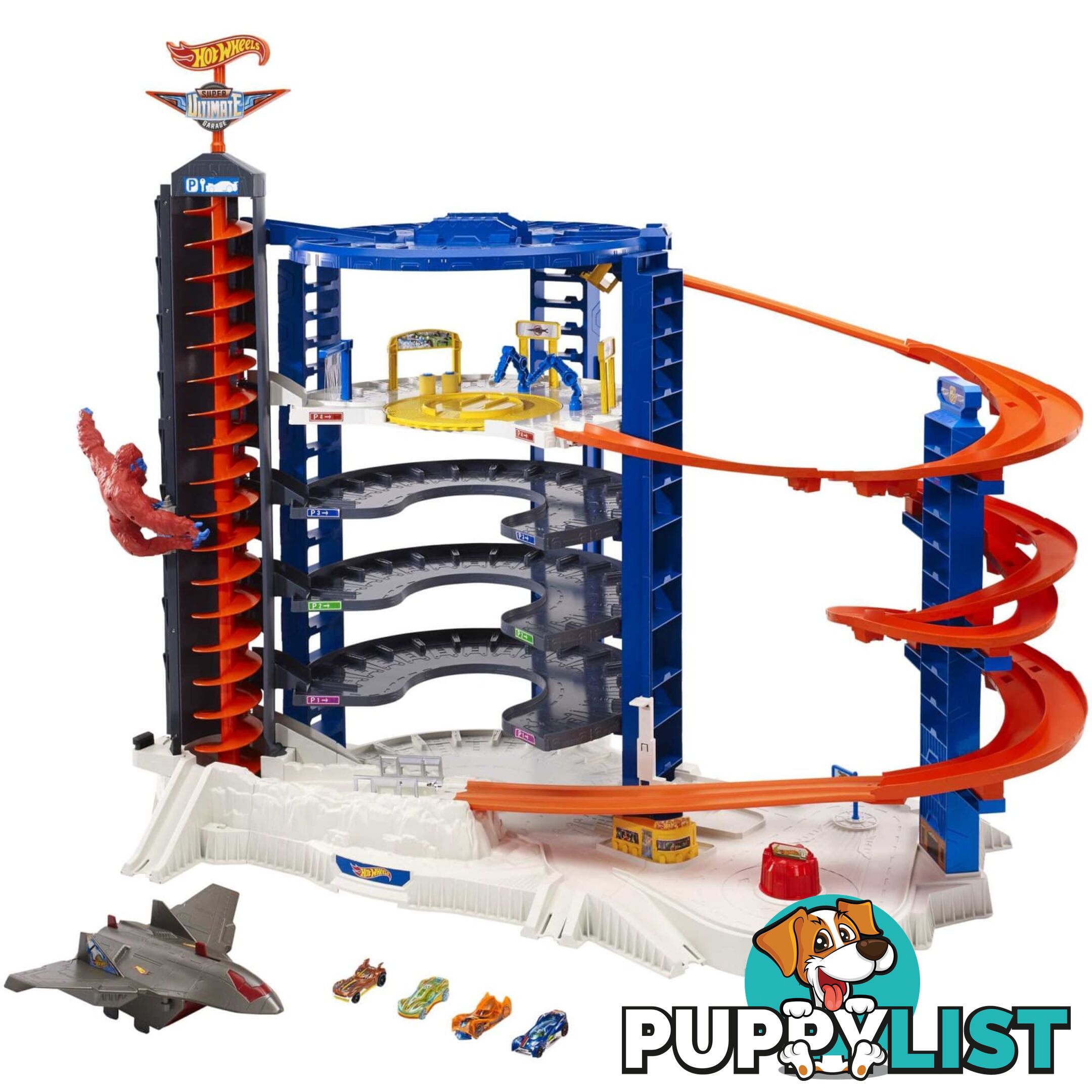 Hot Wheels® - Track Set With 4 1:64 Scale Toy Cars, Super Ultimate Garage, Over 3-Feet Tall  Mattel Fml03 - 887961575590