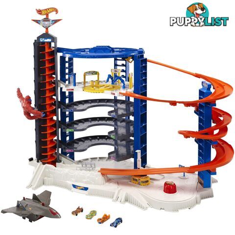 Hot Wheels® - Track Set With 4 1:64 Scale Toy Cars, Super Ultimate Garage, Over 3-Feet Tall  Mattel Fml03 - 887961575590