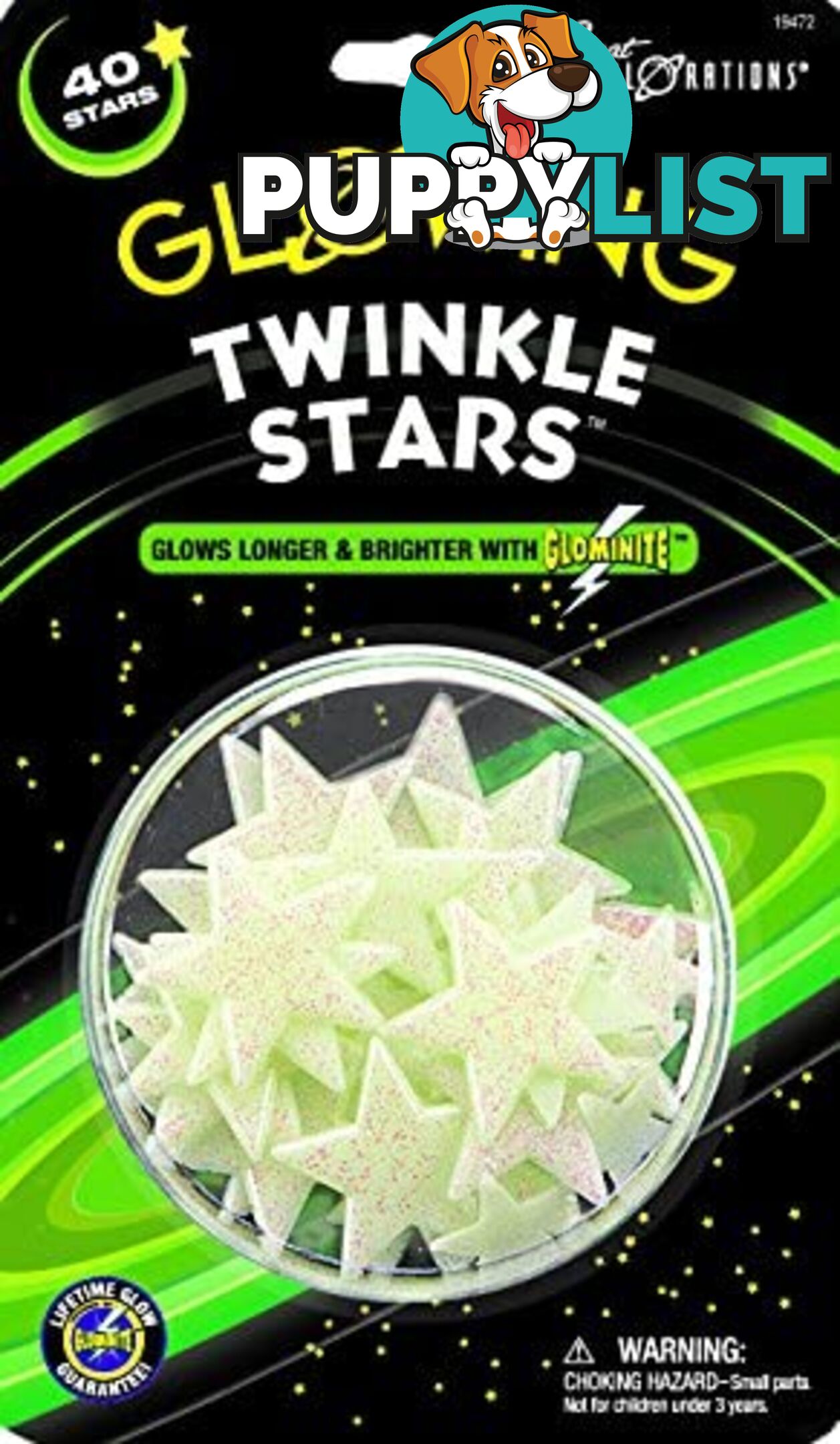 Glow In The Dark Twinkle Stars - 40 Stars Per Package University Games Ug19472 - 40595194722