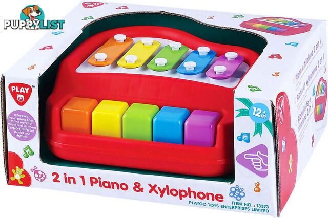 Playgo Toys Ent. Ltd. - 2-in-1 Piano & Xylophone - Art65983 - 4892401133731