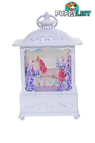 Cotton Candy -  White Glitter Lantern Pink Unicorn Med - Ccflnt49 - 9353468017228