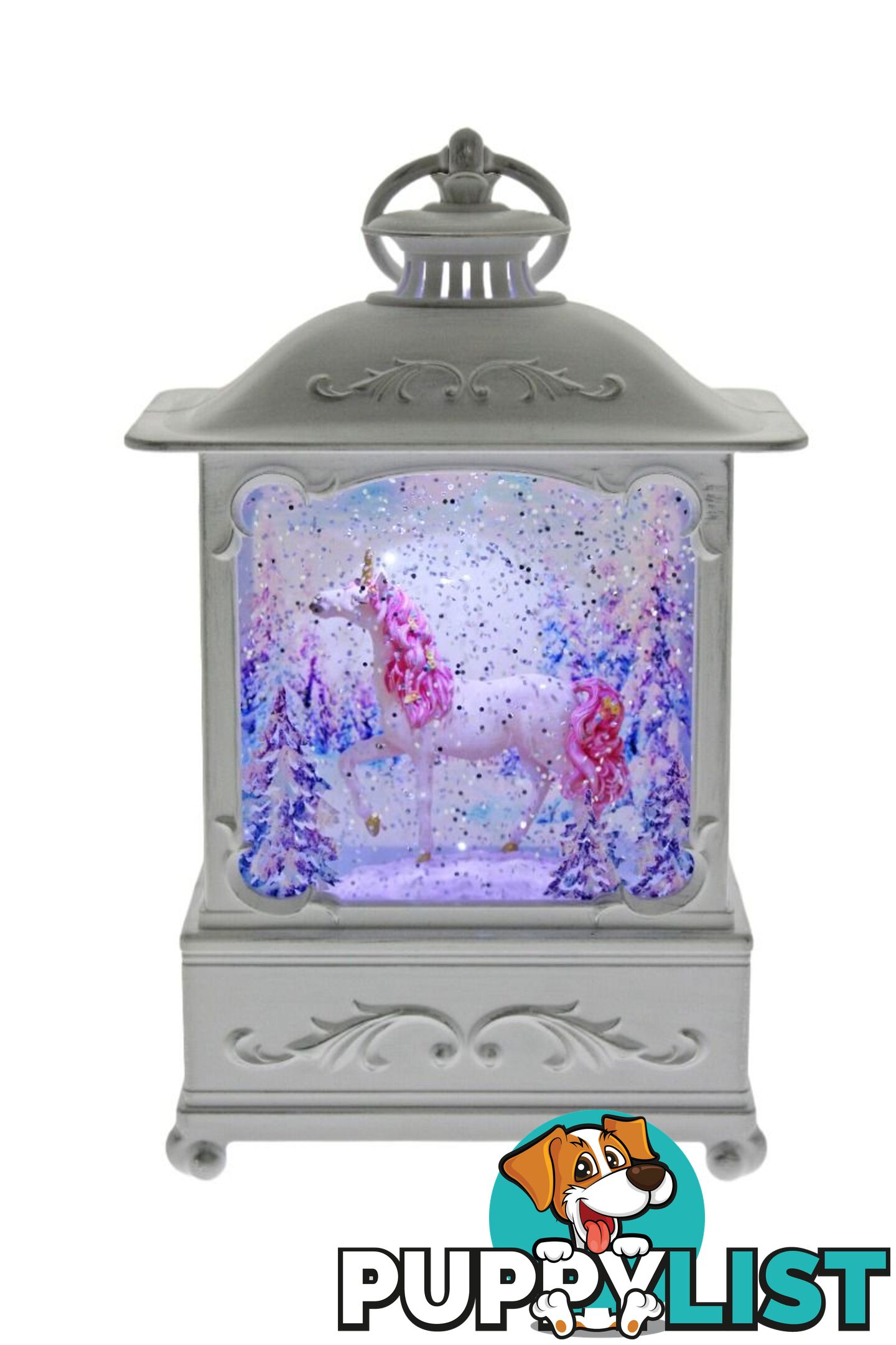 Cotton Candy -  White Glitter Lantern Pink Unicorn Med - Ccflnt49 - 9353468017228