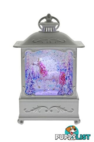 Cotton Candy -  White Glitter Lantern Pink Unicorn Med - Ccflnt49 - 9353468017228