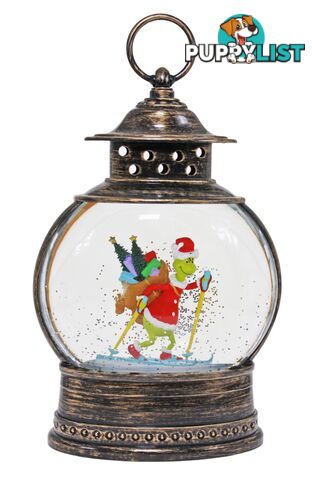 Cotton Candy - Xmas Round Brass Lantern Grinch Skiing -xgr61 - 9353468016856