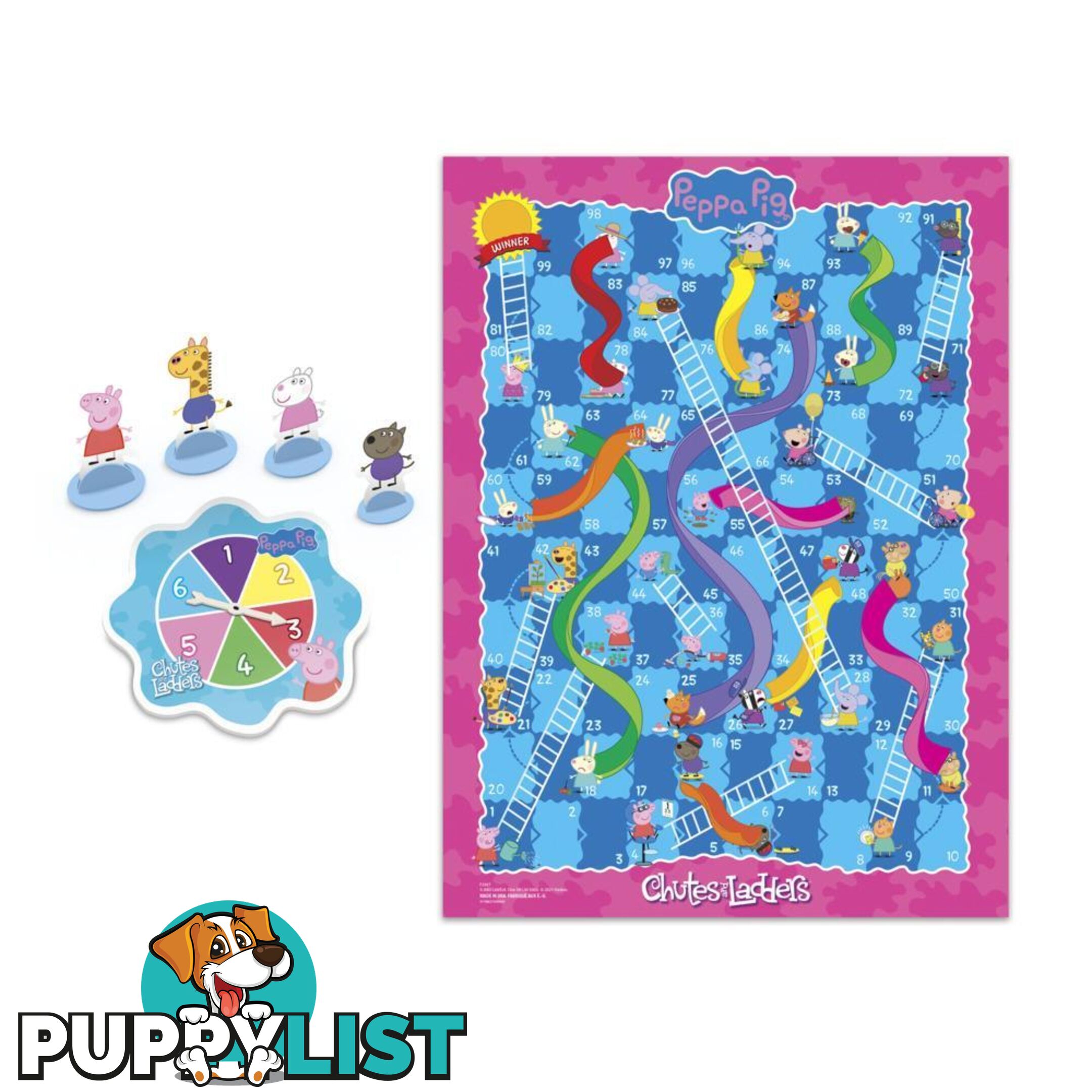 Peppa Pig - Chutes And Ladders - Peppa Pig - Edition Board Game For Kids Ages 3 And Up For 2-4 Players  Hasbro F2927 - 5060953138347