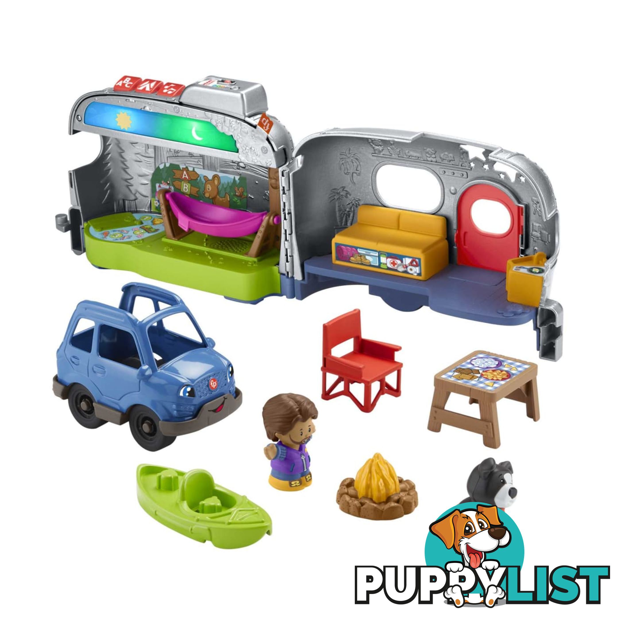 Fisher-Price Little People Light-Up Learning Camper Vehicle And Interactive Playset - MAHGP71 - 194735055494