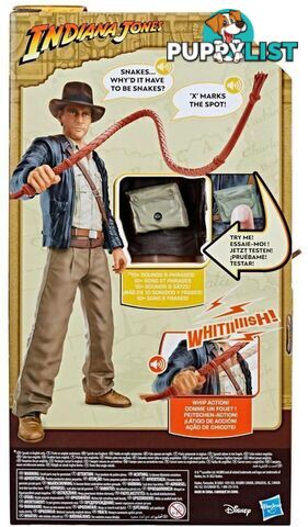 Indiana Jones - Indiana Jones Whip-action Indy Indiana Jones Action Figure With Sounds & Phrases (12â€) - Hasbro - Hbf60325aao - 5010996149299