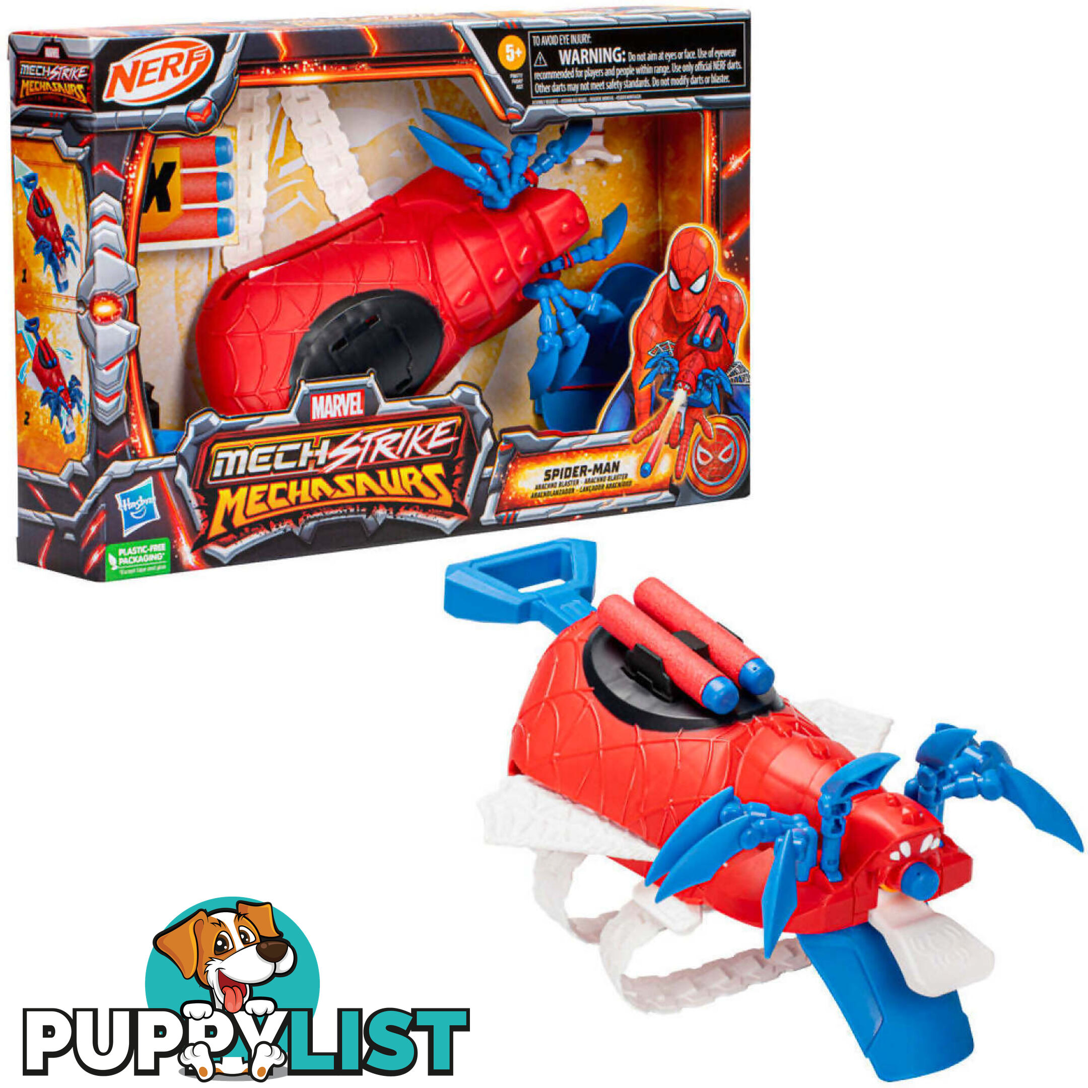 Marvel - Nerf Mech Strike Mechasaurs Spider-man Arachno Blaster - Hasbro - Hbf6677ax00 - 195166206486