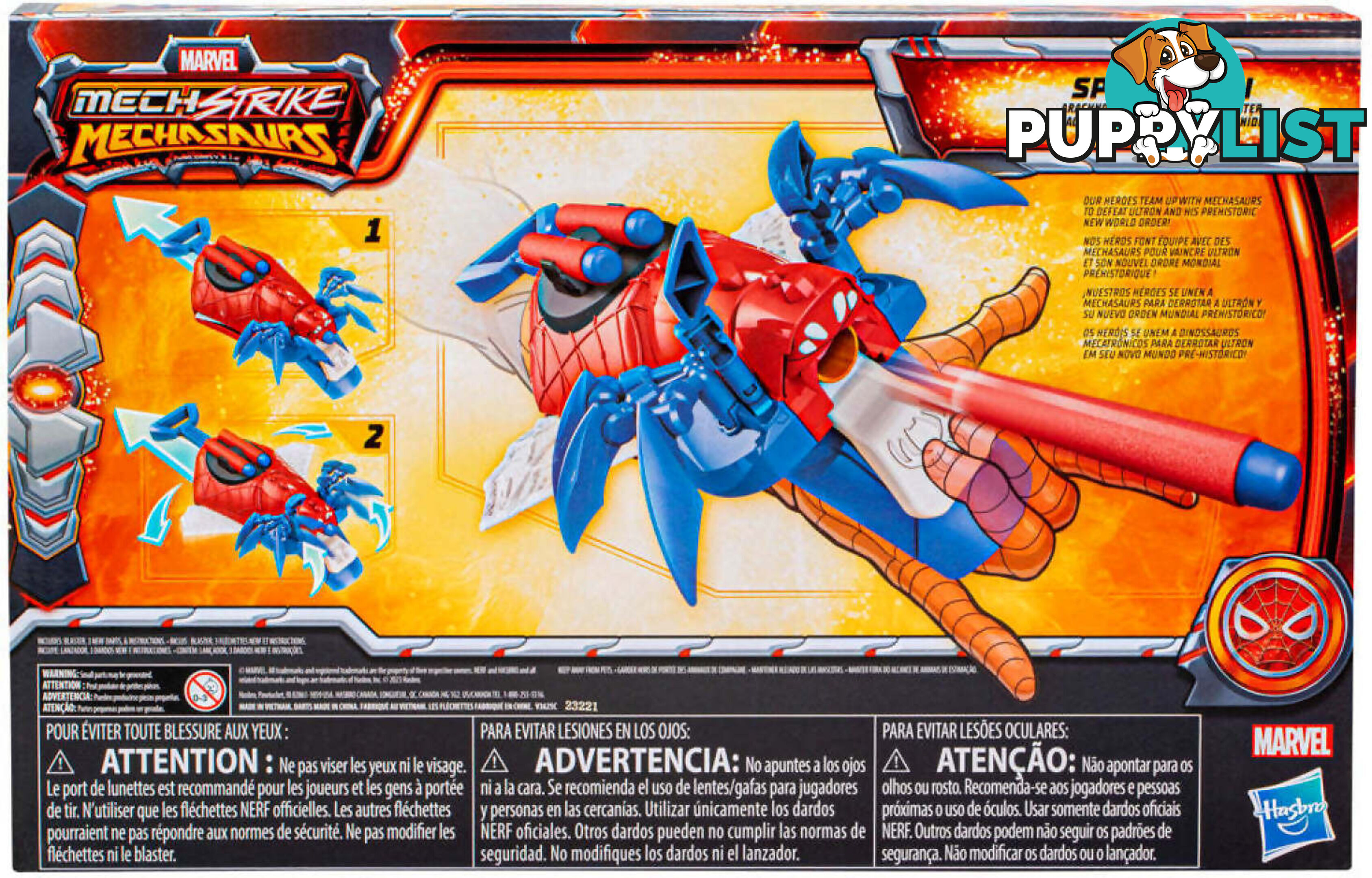 Marvel - Nerf Mech Strike Mechasaurs Spider-man Arachno Blaster - Hasbro - Hbf6677ax00 - 195166206486