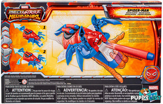 Marvel - Nerf Mech Strike Mechasaurs Spider-man Arachno Blaster - Hasbro - Hbf6677ax00 - 195166206486