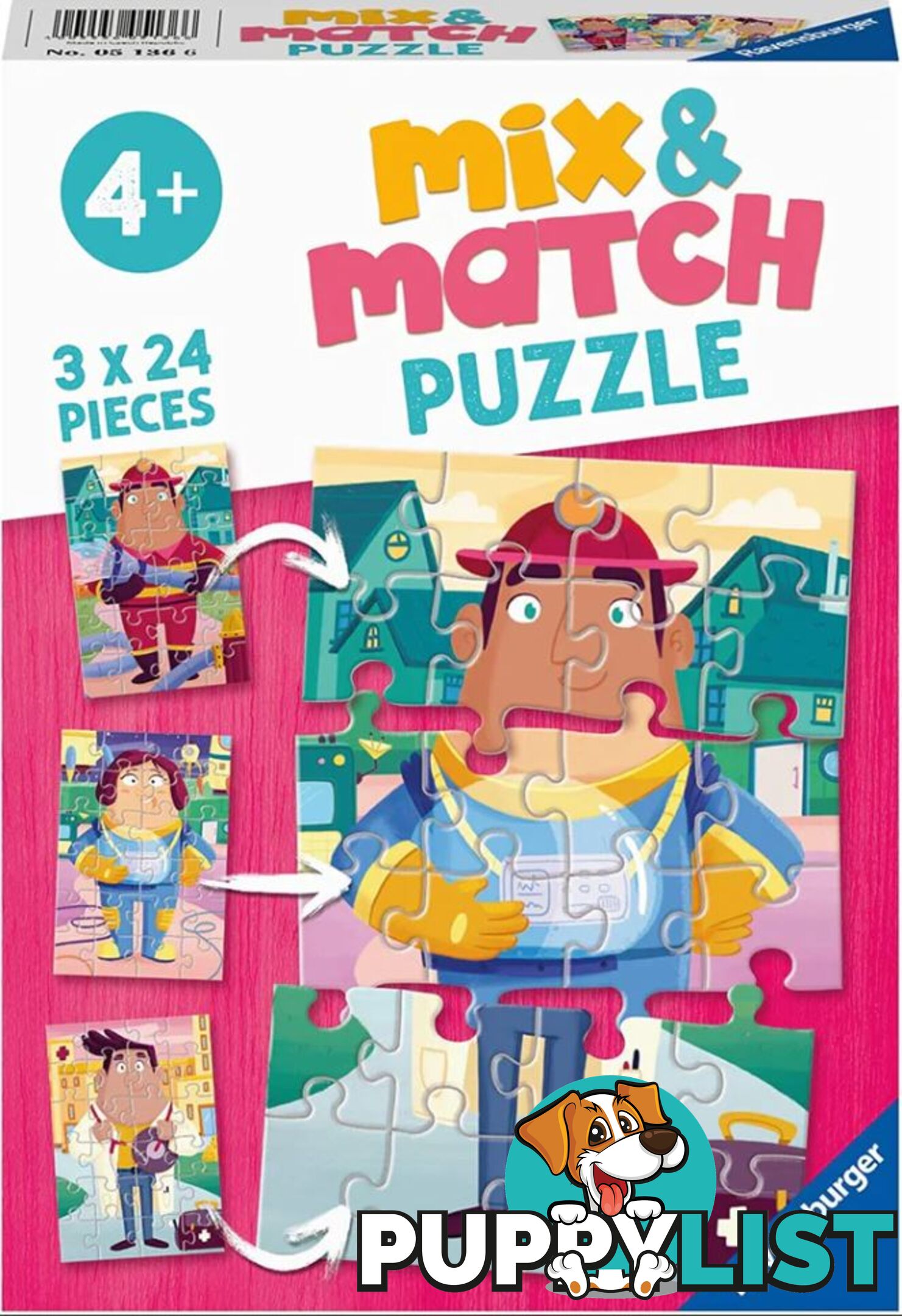 Ravensburger - Job Swap Mix & Match Jigsaw Puzzle 3 X 24pc - Mdrb05136 - 4005556051366