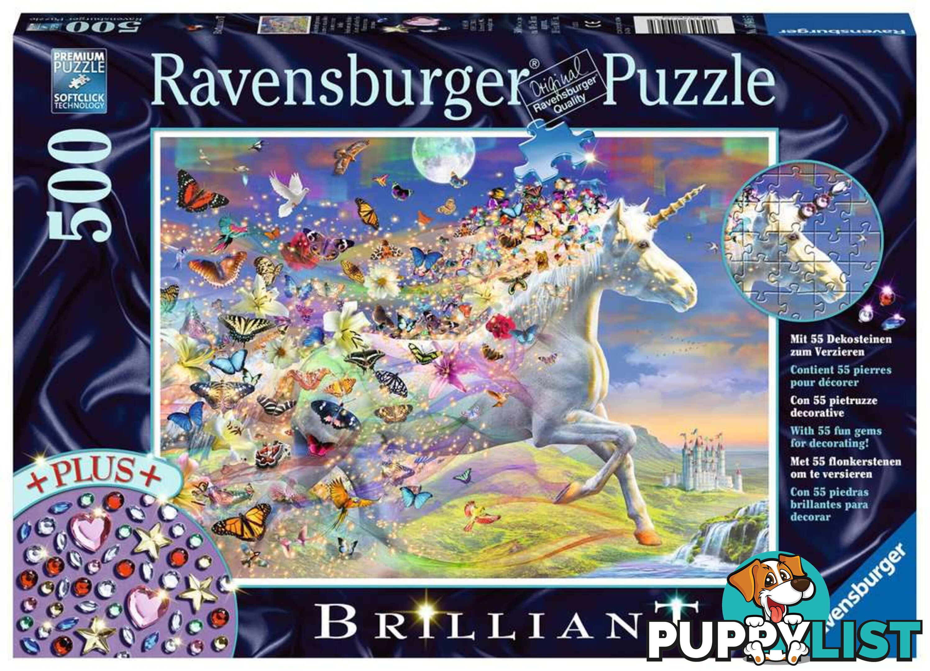 Ravensburger - Unicorn And Butterflies Jigsaw Puzzle 500 Pieces Rb15046 - 4005556150465