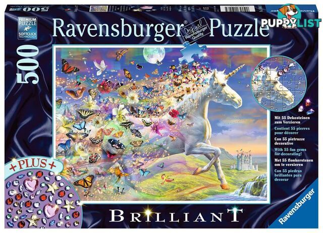 Ravensburger - Unicorn And Butterflies Jigsaw Puzzle 500 Pieces Rb15046 - 4005556150465