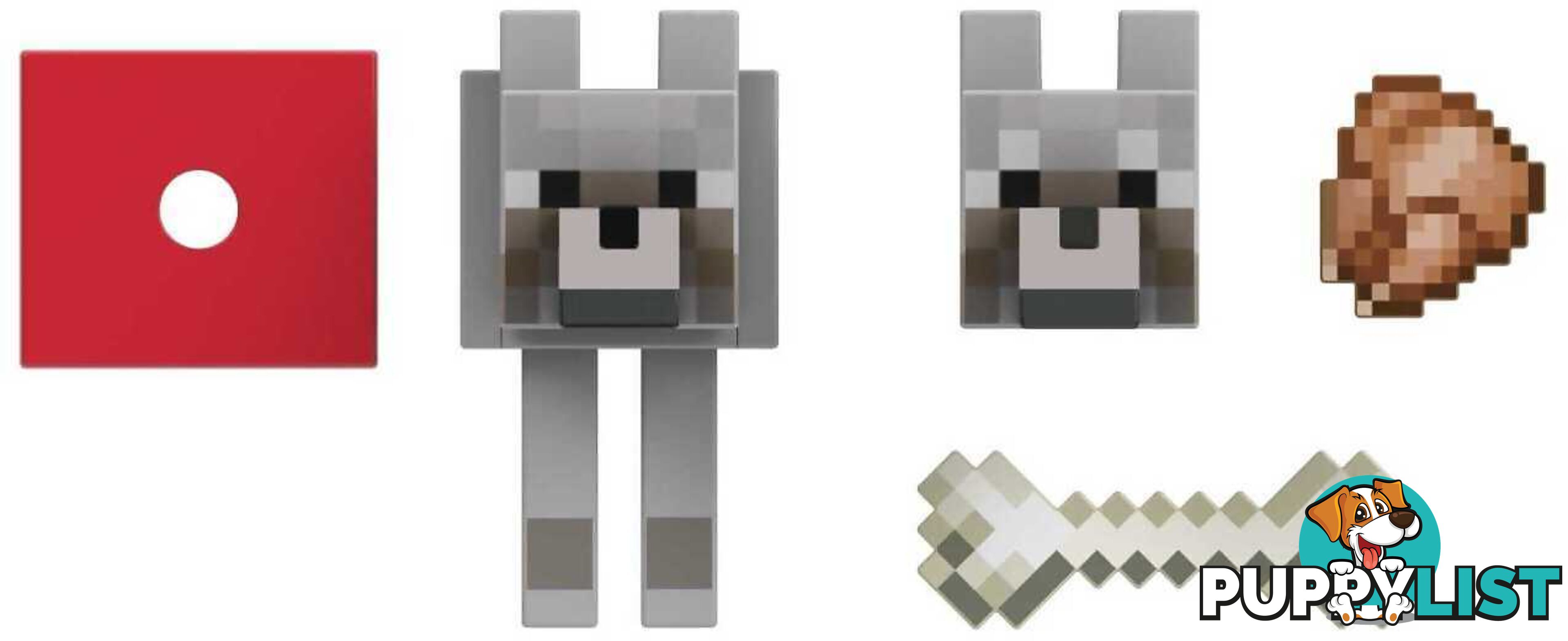 Minecraft - Diamond Wolf Action Figure With Accessories 5.5-inch Toy Collectible - Mattel - Mahln41 - 194735116041