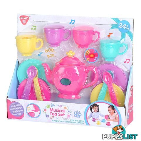 Battery Operated Pink Musical Tea Set Playgo Toys Ent. Ltd Art65491 - 4892401060709