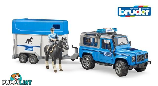 Bruder 1:16 Landrover Defender Police Vehicle With Horse Trailer Zi24002588 - 4001702025885