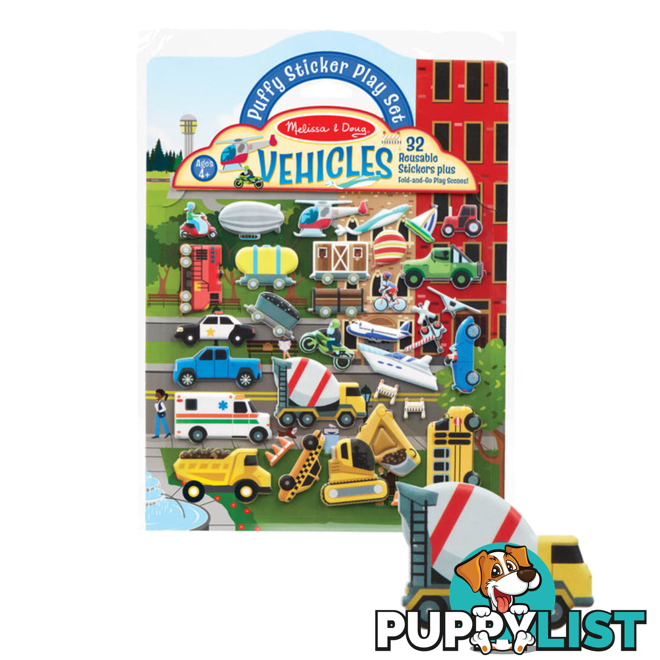 Melissa & Doug - Puffy Sticker Play Set - Vehicles - Mdmnd30522 - 000772305228