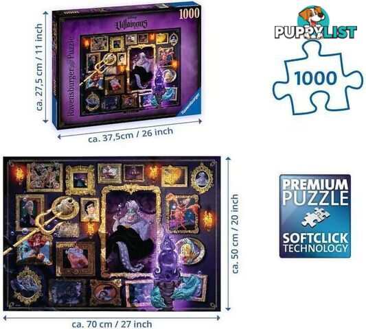 Ravensburger - Disney Villanious Ursula Jigsaw Puzzle 1000pc - Mdrb15027 - 4005556150274