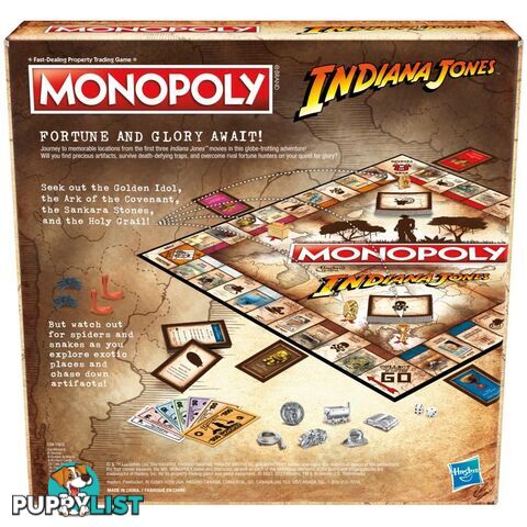 Monopoly Indiana Jones Board Game For 2-6 Players Hasbro - Hbf41120000 - 195166193199