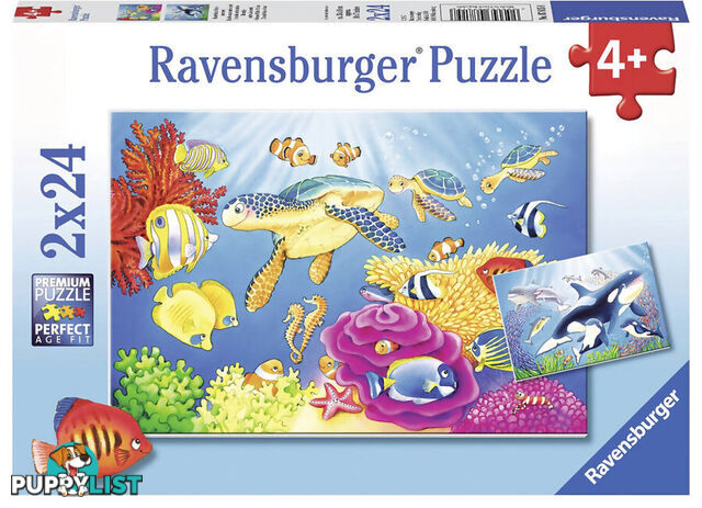 Ravensburger - Colourful Underwater World Jigsaw Puzzle 2 X 24pc - Mdrb07815 - 4005556078158