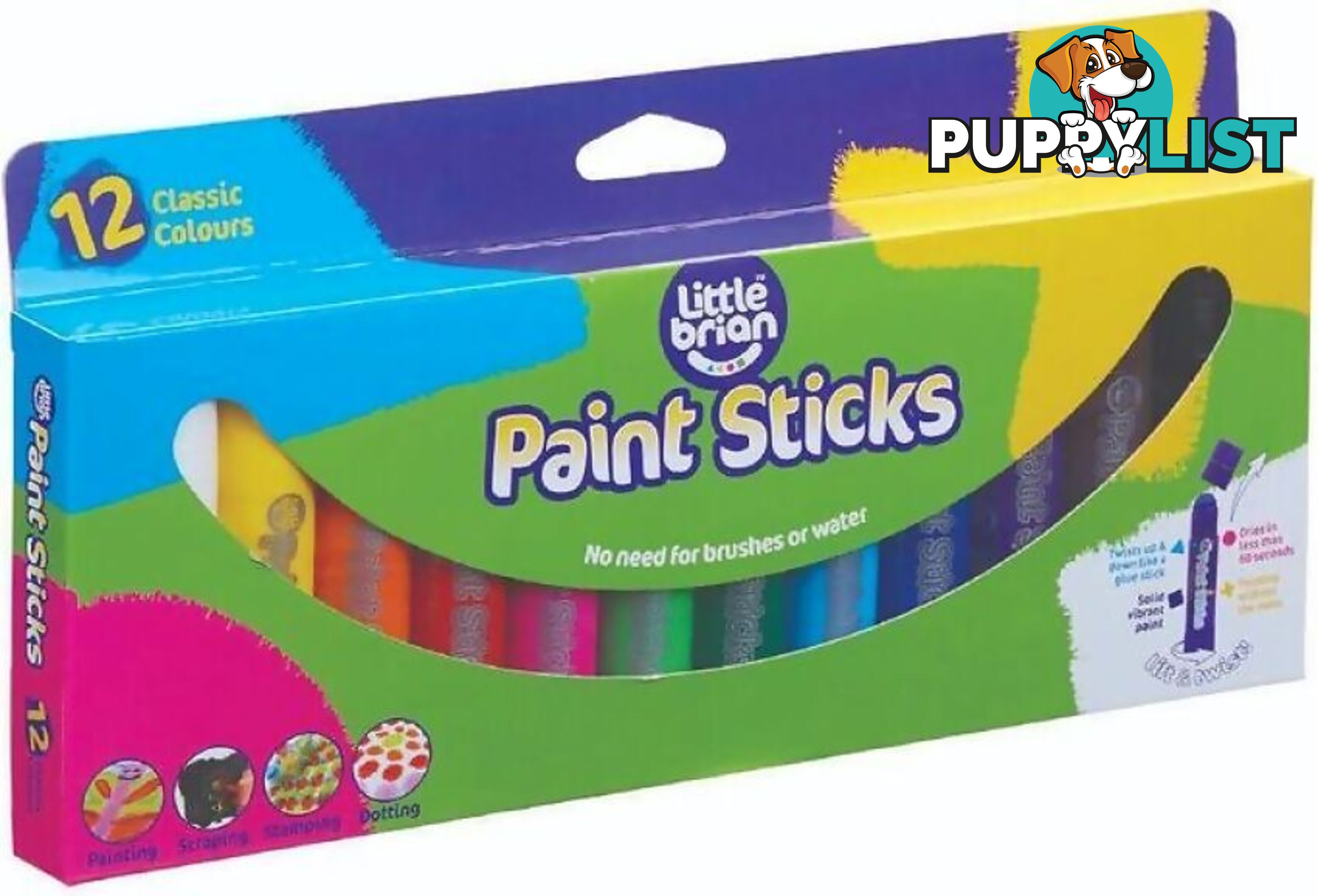 Little Brian - Paint Sticks Classic 12 Pack - Mdltb101 - 5051170611164