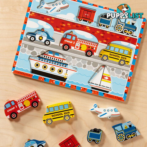 Melissa & Doug - Vehicles Chunky Puzzle - 9 Pieces - Mdmnd3725 - 000772037259