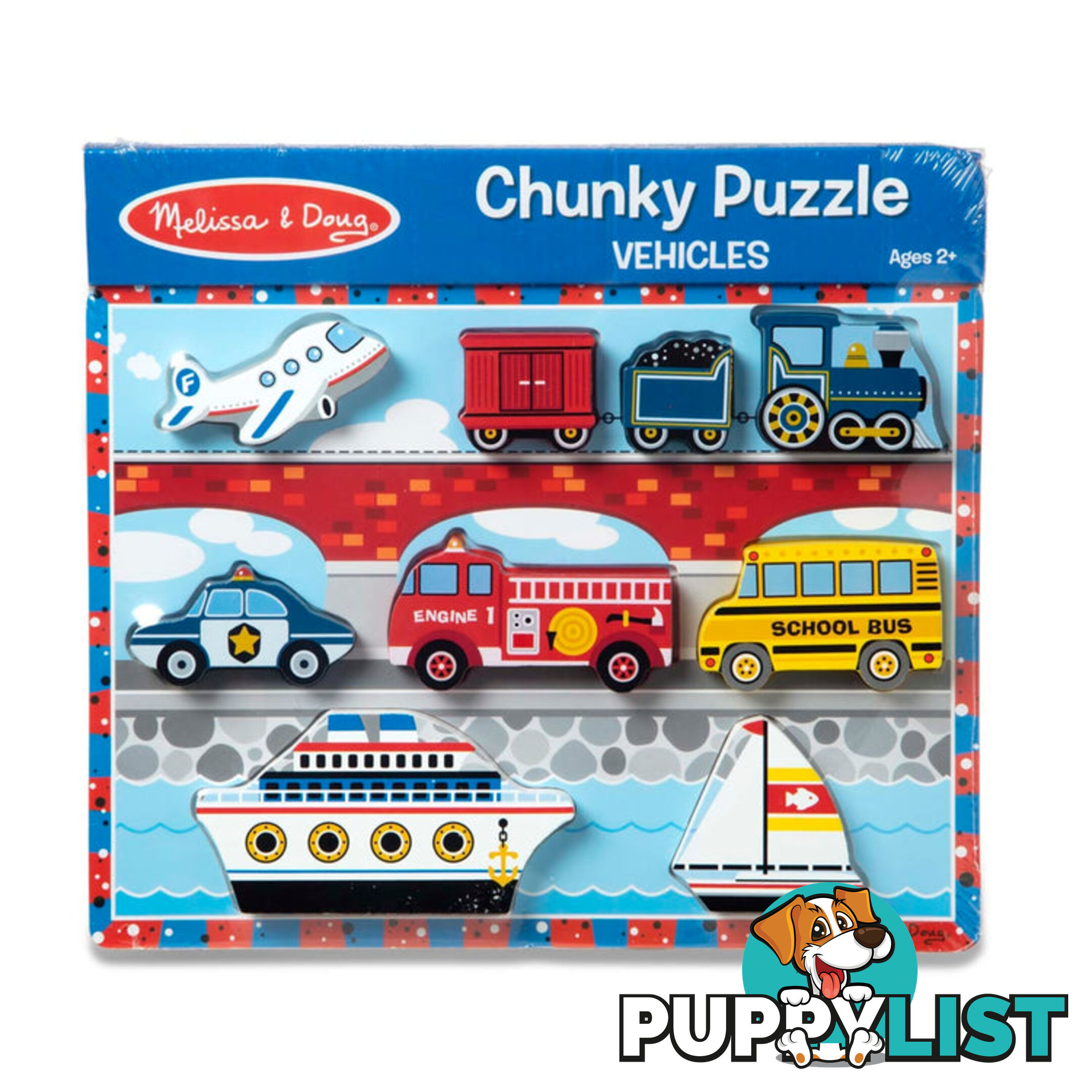 Melissa & Doug - Vehicles Chunky Puzzle - 9 Pieces - Mdmnd3725 - 000772037259