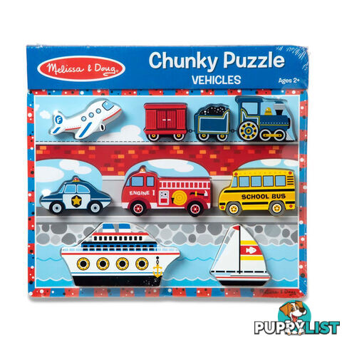 Melissa & Doug - Vehicles Chunky Puzzle - 9 Pieces - Mdmnd3725 - 000772037259