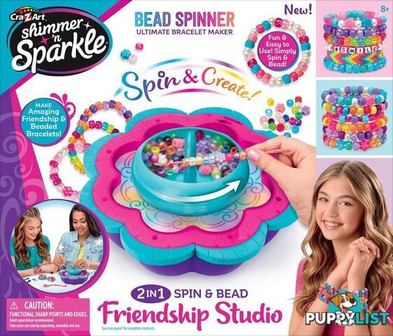 Cra-z-art - Shimmer 'n Sparkle 2 In 1 Spin & Bead Friendship Studio - Bg173394 - 884920173392