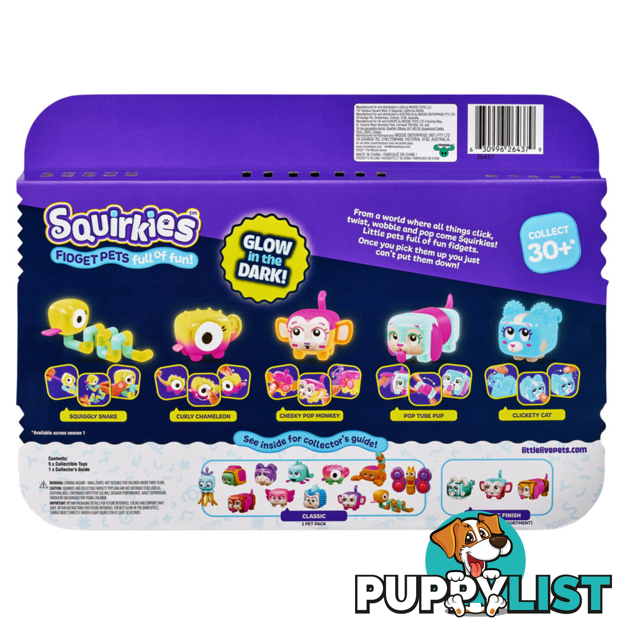 Little Live Pets - Squirkies Glow In The Dark 5 Pet Pack - Mj26437 - 630996264379