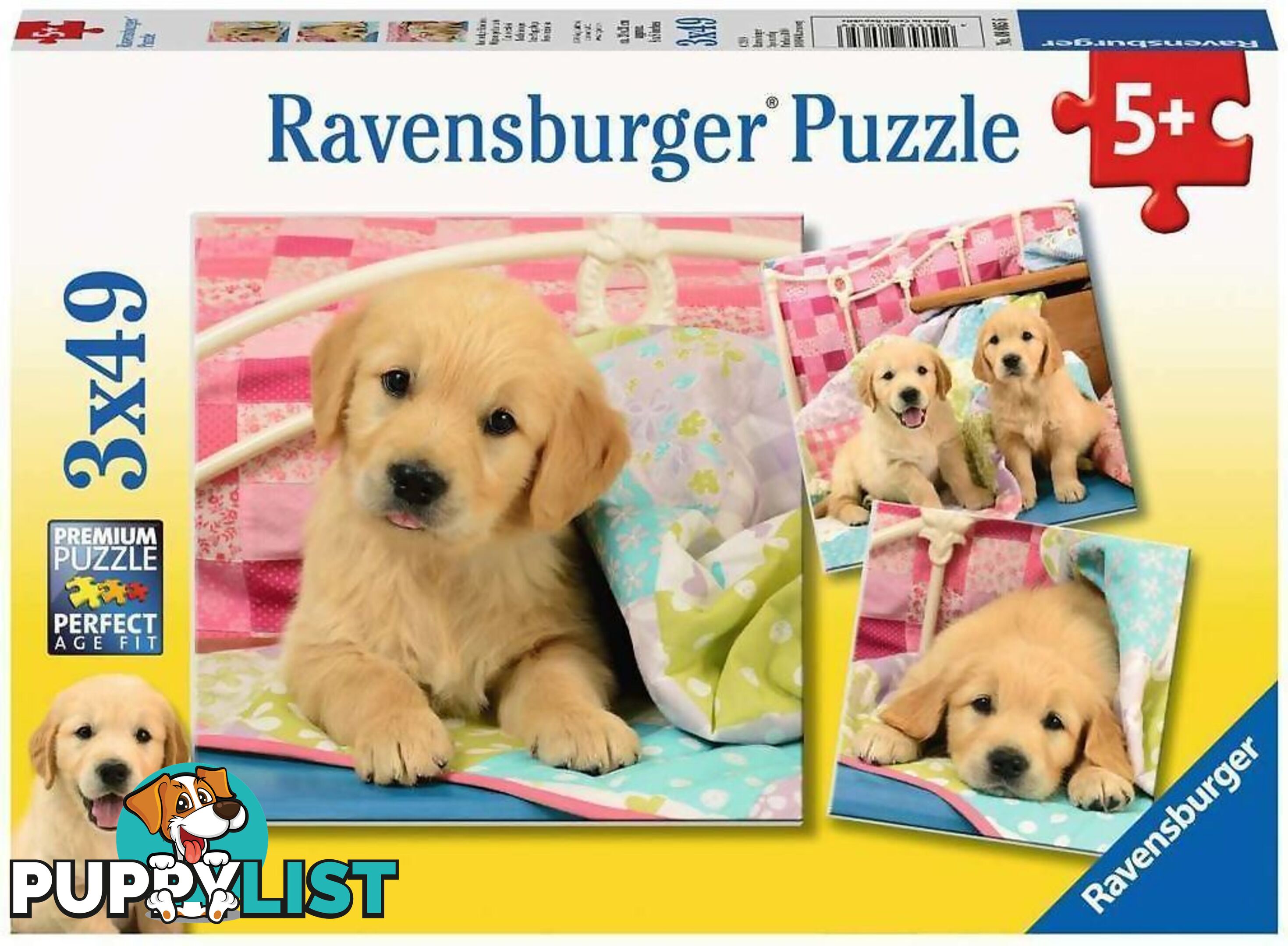 Ravensburger - Cute Puppy Dogs Jigsaw Puzzle 3 X 49pc - Mdrb08065 - 4005556080656