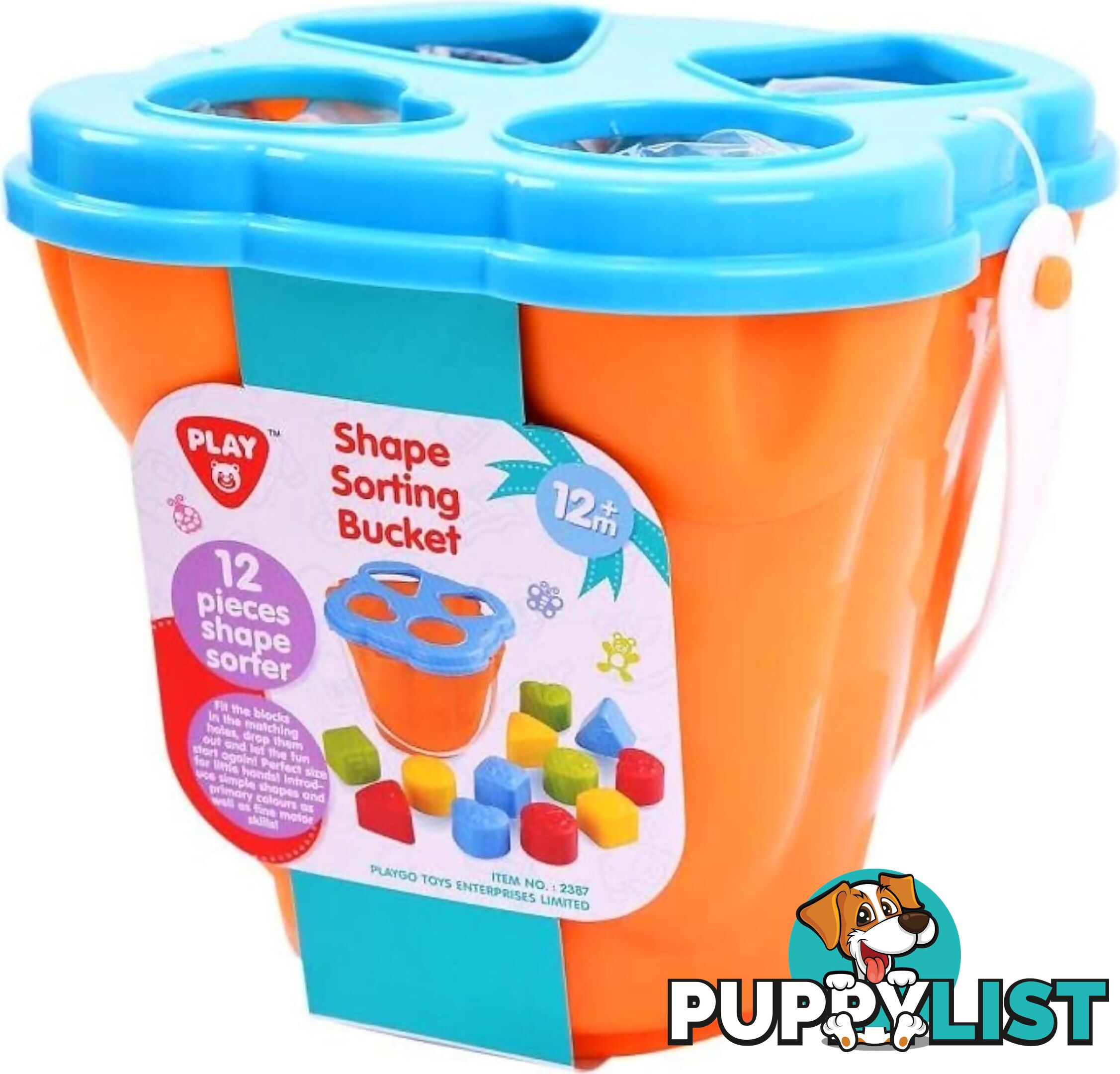 Playgo Toys Ent. Ltd. - Shape Sorting Bucket 12pc - Art67182 - 4892401023872