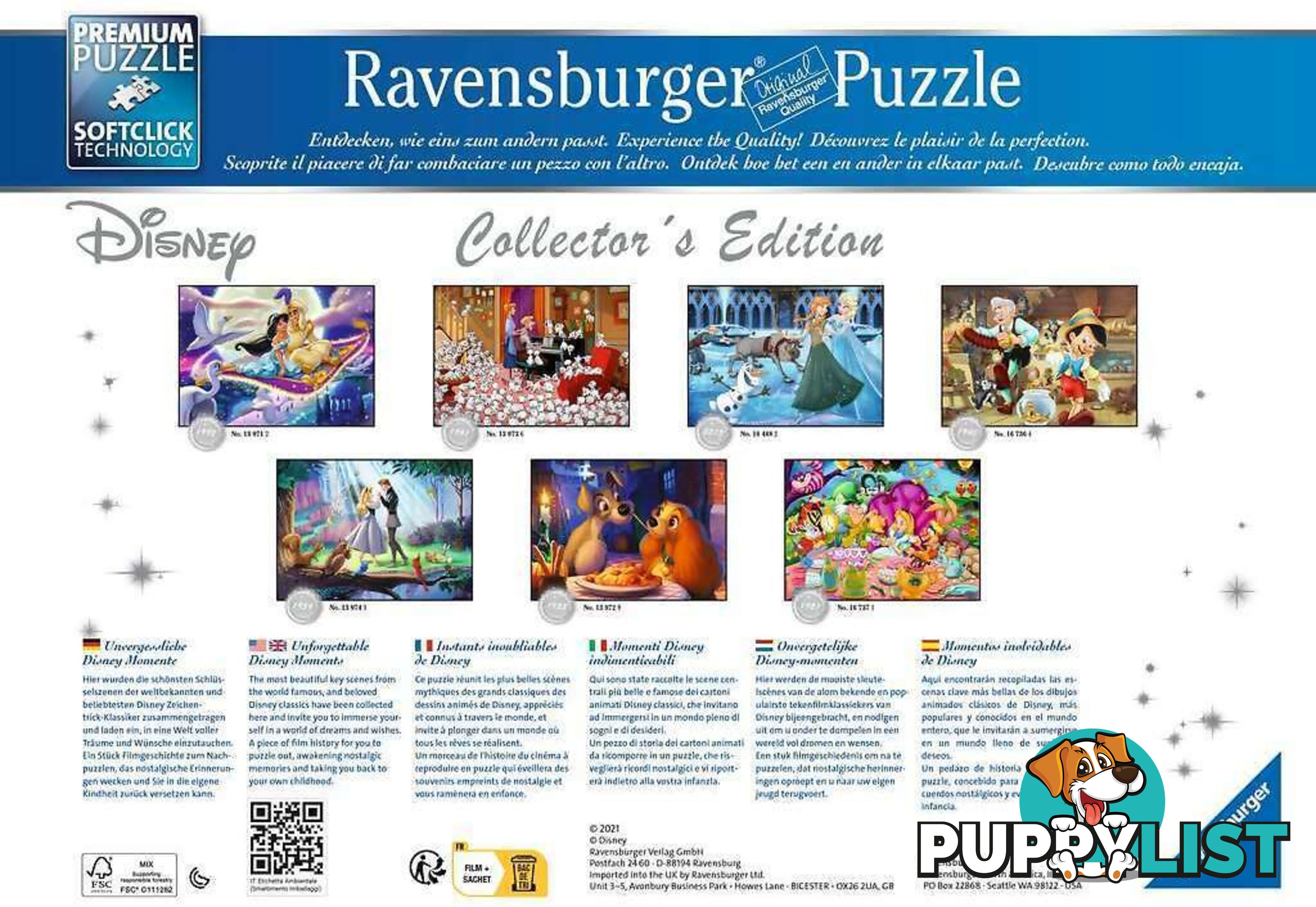 Ravensburger - Disney Lady & Tramp - Disney Moments 1955 Jigsaw Puzzle 1000pc - Mdrb139729 - 4005556139729