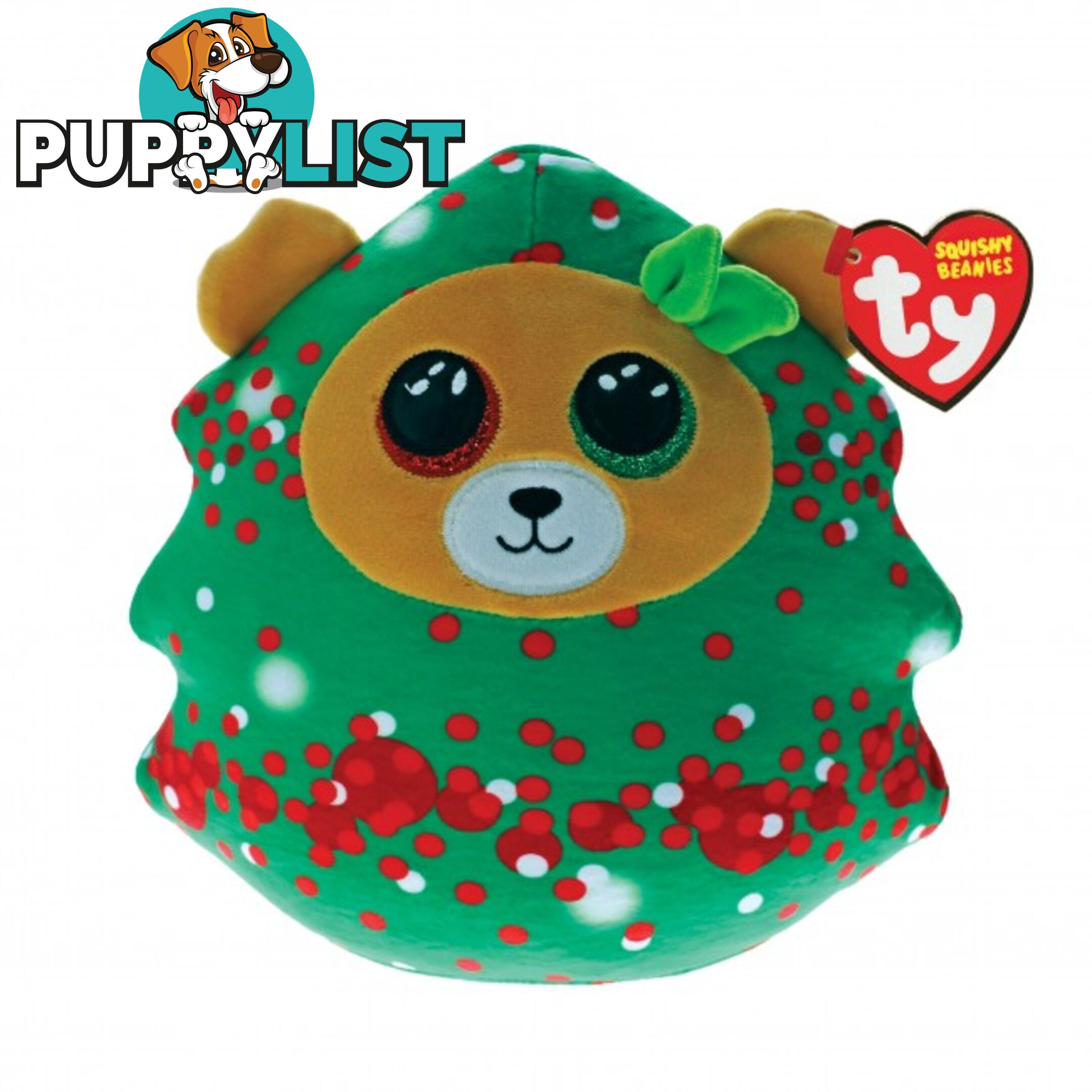 Xmas Ty Squish A Boos - Everett Christmas Tree Bear 10''  25cm  - 39246 - 008421392469