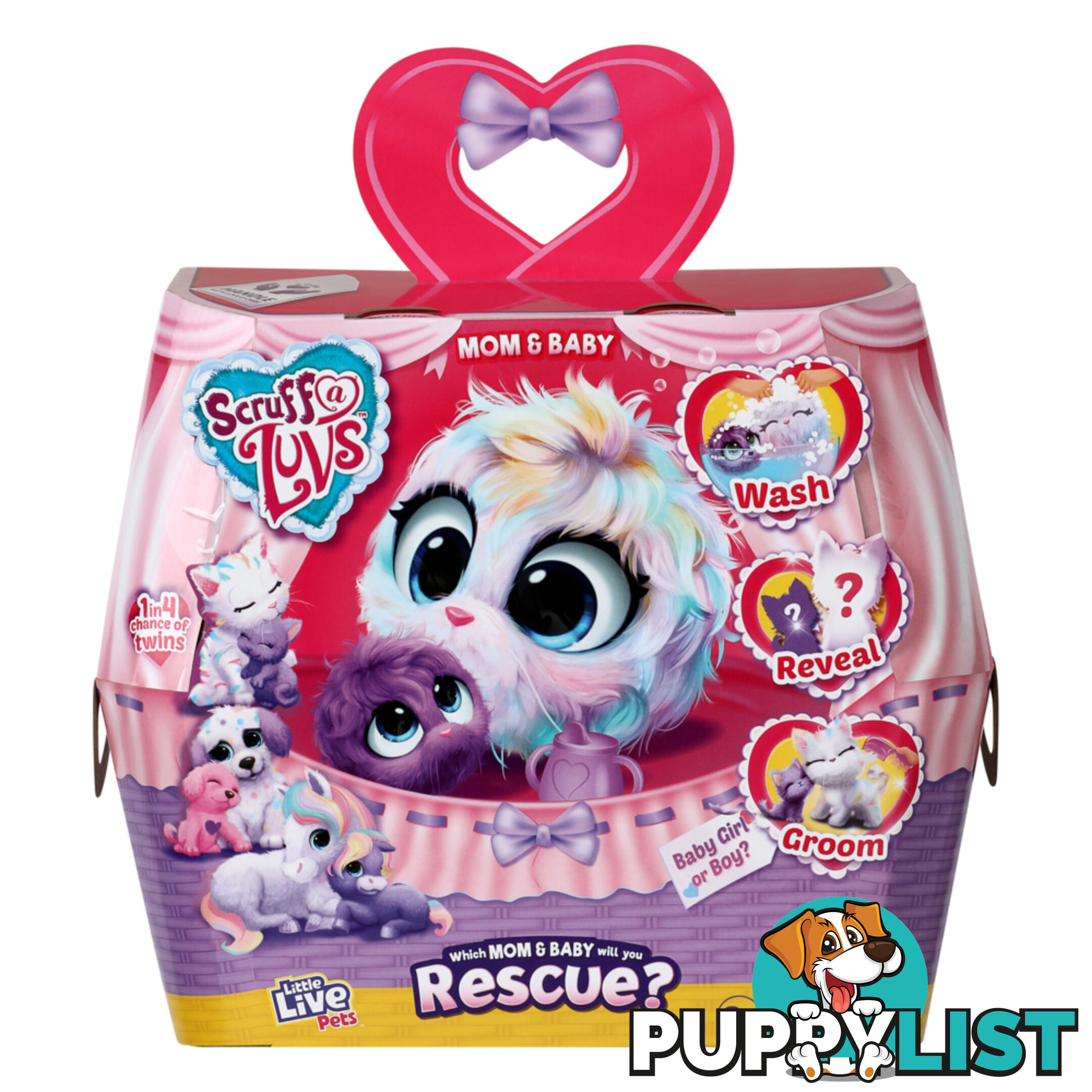 Little Live Pets - Scruff-a-luvs Pastel Pets Mom & Baby - Mj30175 - 630996301753