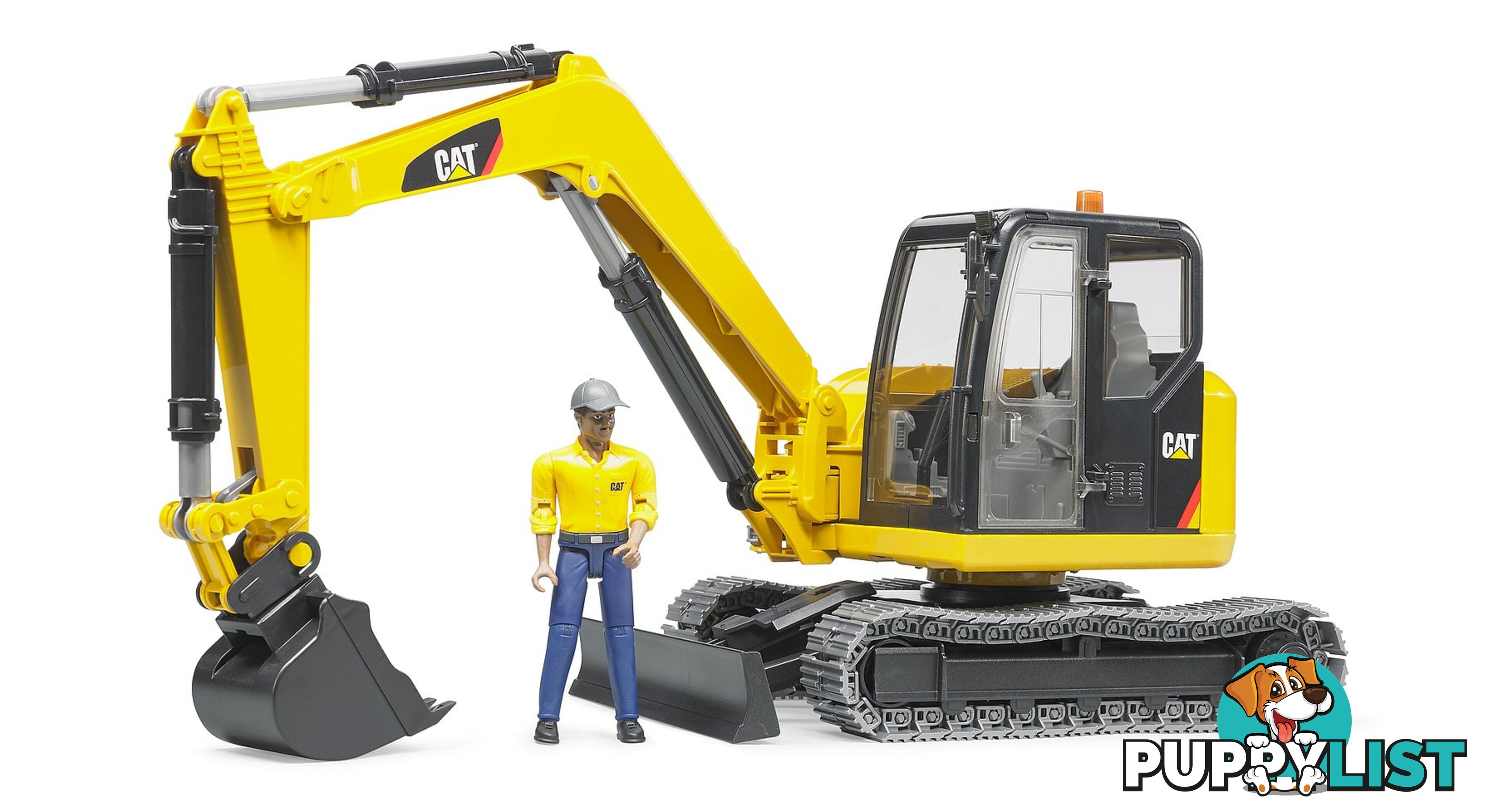 Bruder Cat® Mini Excavator With Worker - Bruder Construction 02466 - 4001702024666