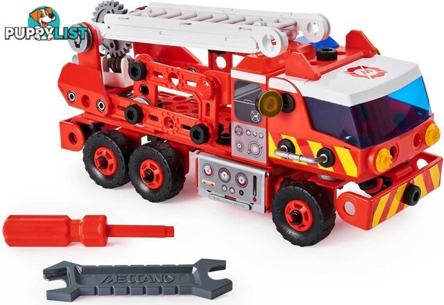 Meccano Junior - Meccano Junior Rescue Fire Truck With Lights And Sounds Steam Building Kit For Kids Aged 5 And Up - Spin Master - Si6056415 - 778988137109