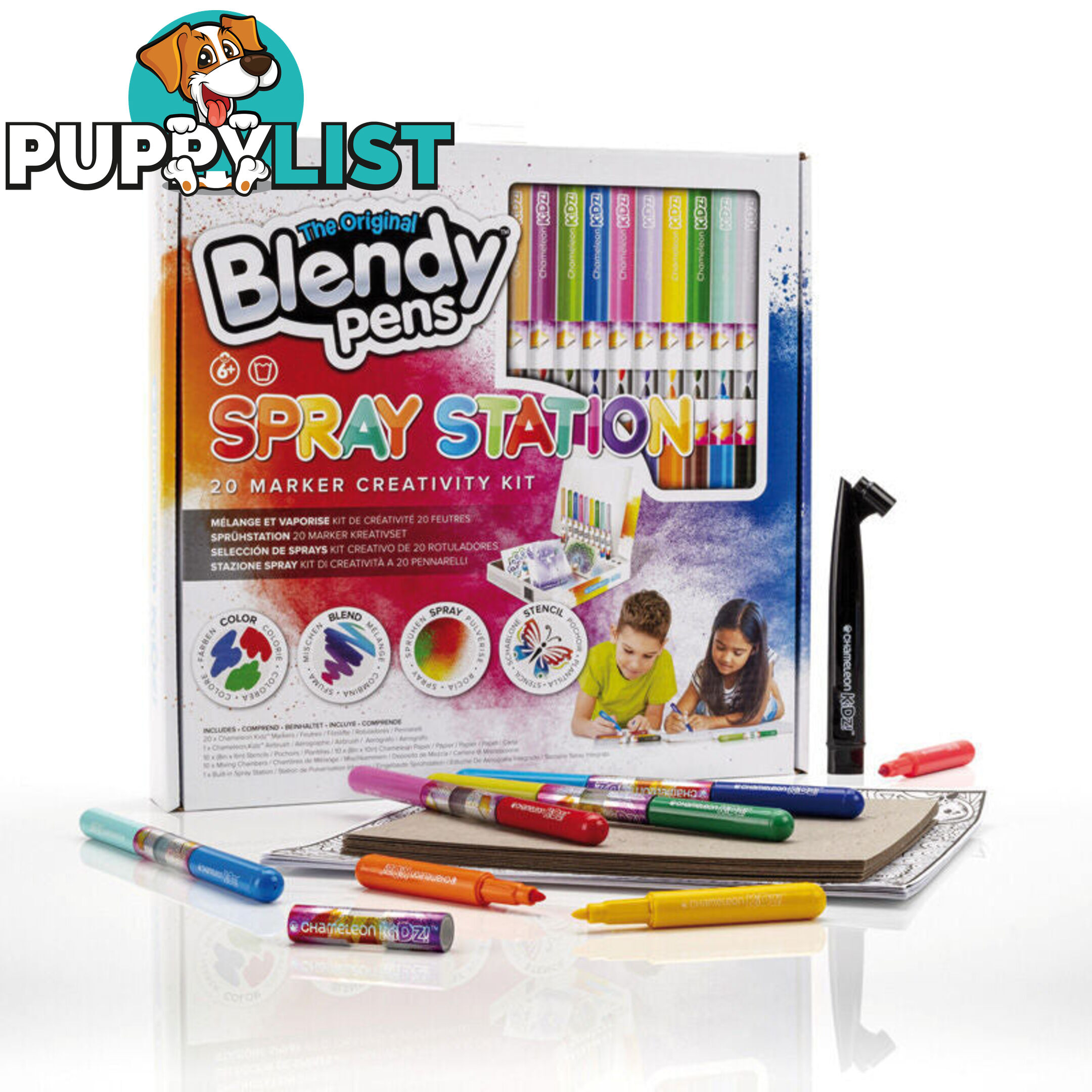 Chameleon Kidz- Blendy Pens Spray Station 20 Marker Creativity Kit - Cjck1401f - 812751022237