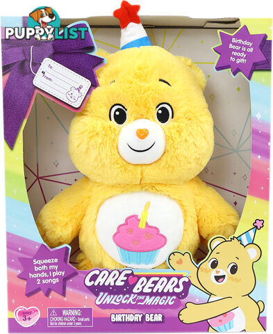 Care Bears - Unlock The Magic Feature Birthday Bear Plush - Hs23355 - 840150233558