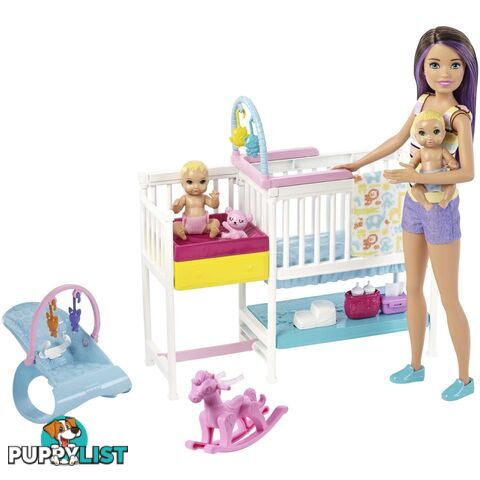 Barbie Skipper Babysitters Inc Nap N Nurture Nursery Dolls And Playset  Mattel Gfl38 - 887961764918